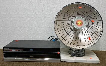 DVD Player, Blu-ray Player, and Heater