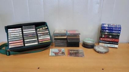 10+ Assorted Music Cd, 10+ Cassette Tapes, 10+ Assorted Paperback Books
