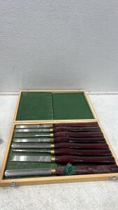 (8) pcs used wood lathe chisel set,& more