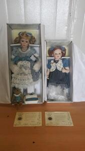 (2) The Prestige Collection Porcelain Doll With Certificate of Authenticity