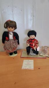 Vintage 1988 'Chen' A Little Boy of China Festival Toys Tots Collection 13" Tall And Vintage Porcelain Doll