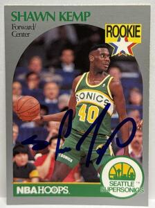 1990 NBA Hoops Shawn Kemp Autographed Trading Card, Beckett Authenticated