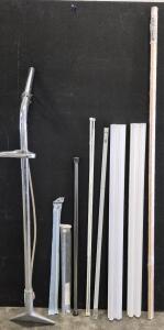 (2)LED Tube Lights and Fixtures, (5)Tension Rods, Trim, Vacuum Attachment