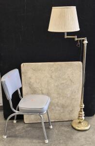 Chair, Lamp(Works), Card Table(33"&times;33")
