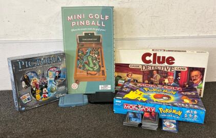 (4) Board Games Including Clue And Mini Golf Pinball And More