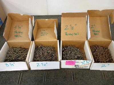 (4) Boxes of Penny Nails