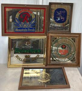 Framed Vintage Heineken, Oranjeboom, Lowenbrau Mirrors & More