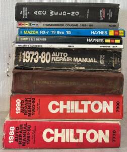 Collection of Vintage Auto Repair Manuals & Welding Manuals