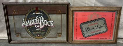 AmberBock Mirror & Carling Black Label Lager Beer Mirror / 29&rdquo; L x 21.5&rdquo; H