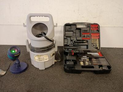 Craftsman 7.2v Drill and Attachment Tool Set. 50 Lb Spot Blaster Kit. StarShower Green and Red Lazer Show