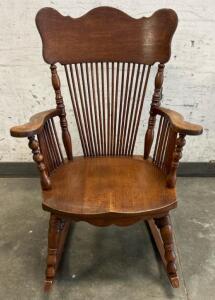 (1) Wooden Rocking Chair