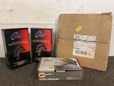 NAPA Ultra Premium NG Brake Rotor, (2) Sets Centric Premium Parking Brake Shoes, And Set Of NAPA Ultra Premium Brakes