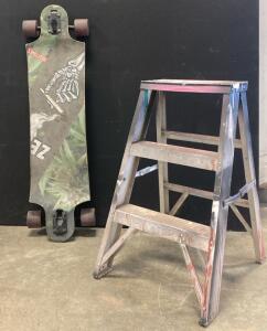 Gear Longboard 3&rsquo;x10&rdquo;, And Keller 27&rdquo; Metal Step Stool