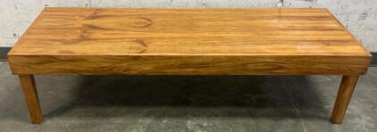 (1) Wooden Bench (63 Inches X 21 1/8 Inches X 16 Inches)