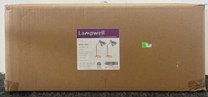 (2) Warm Grey Desk Lamps