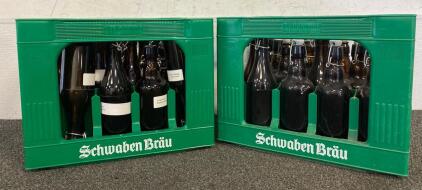 (2) Crates Of (33) Brown Bottles For Brews