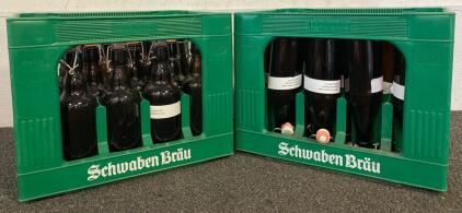 (2) Crates Of (28) Brown Bottles For Brews