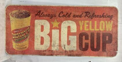 Large Vintage Big Cup Sign / 48&rdquo; L x 21.5&rdquo; H