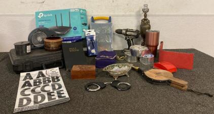 Lot Includes, Makita Drill (No Battery), Reflective Tape, KJV Bible (New And Old Testament), Handcuffs, Dominoes And More