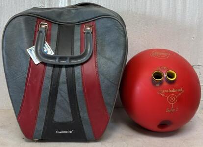Vintage Bowling Ball & Brunswick Bag
