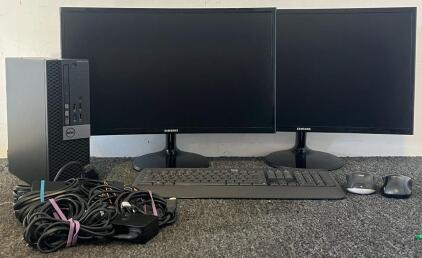 (2) Samsung Computer Monitors, Dell Optiplex 5040 Computer, Logitech Keyboard & Mouses