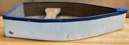 Small Handmade Wooden Boat / 34.5&rdquo; L x 15.5&rdquo; W x 6&rdquo; H