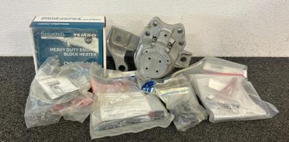 (1) Philips And Temro Heavy Duty Engine Block Heater, (1) Ford Engine Mount, (1) ACDelco Spark Plug, And More