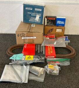 Premium Automotive Components Including (1) Maxlife OEM Replacement Belts, (1) Motorcraft 4 Spark Plugs, (1) Quans 30W LED Flood Light, And More