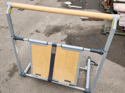 Portable Ballet Barre with Adjustable Wood and Metal Design, Serial #FJEK30