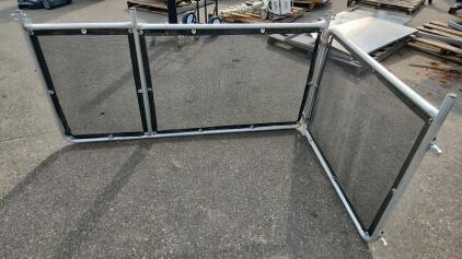 Folding Aluminum Mesh Safety Barrier, Approx. 8x4 ft, Silver & Black