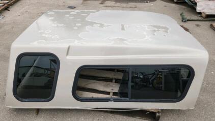 Leer Truck Camper Shell, Beige, Fiberglass, Tinted Windows