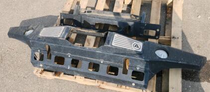 Off-road Vehicle Bumper with Fog Light Openings and Metal Grille Inserts