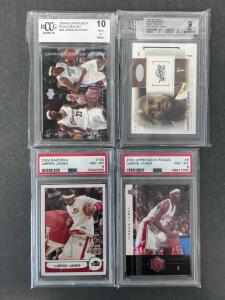(4) Graded Lebron James Sports Cards