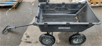 Gorilla Carts Garden Utility Cart, Pneumatic Tires, Black, 600 lbs Capacity