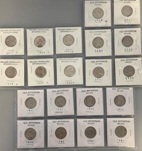 1939-57 Old Jefferson Nickels And 1959-89 Brilliant Uncirculated Jefferson Nickels