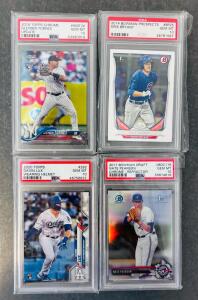 (4) Graded Sports Cards: Nate Pearson, Gavin Lux, Kris Bryant, and Gleyber Torres