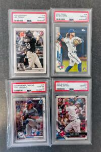 (4) Graded Sports Cards: Rafael Devers, Tony Gonsolin, Bo Bichette, and Luis Robert