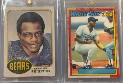 Topps White Sox Frank Thomas Baseball Card And Bears Running Back Walter Payton