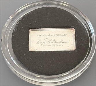 Angela M Buchanan 1000MG .999 Pure Silver 37th US Treasurers