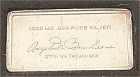 Angela M Buchanan 1000MG .999 Pure Silver 37th US Treasurers - 3