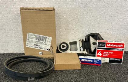 (1) ESCO 1010370 Sprocket, (1) Engine Motor Mount, (1) Motorcraft Break Lining Kit, And More