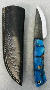 Carbon Steel Fixed Blade Hunting Knife With Leather Sheath(6.5" Overall Length)