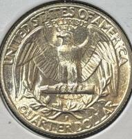 1954-S MS62 SILVER MINT STATE WASHINGTON .25c - 4