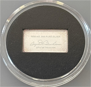 Angela M Buchanan 1000MG .999 Pure Silver 37th US Treasurers