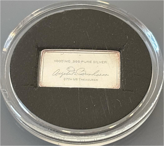 Angela M Buchanan 1000MG .999 Pure Silver 37th US Treasurers