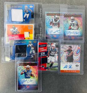 (8) Collectible Football Cards Including Autographed and Uniform Patch Cards