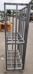Rolling Steel Storage Cart, 2 Shelves, Gray, with Casters