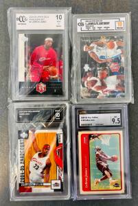 (4) Graded Lebron James Sports Cards