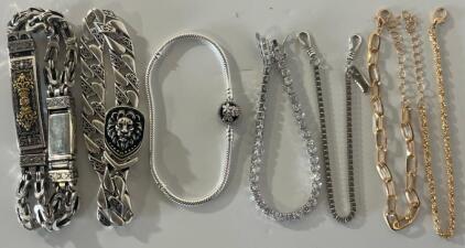 (7) Silver & Gold Bracelets