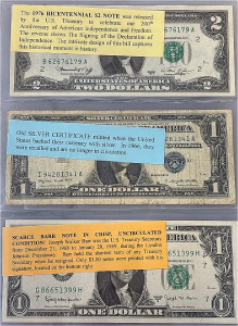 1976 Bicentennial $2 Note, Old Silver Certificate, Scarce Barr Note